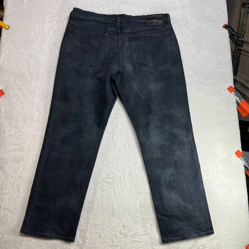 Levi's 541‎ Jeans Men's Black Denim Stretch Relaxed Straight Zip Fly - 37x29